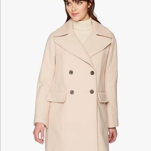 Blush Vince Camuto Double Breasted Wool Coat